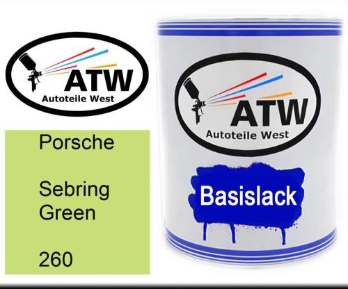 Porsche, Sebring Green, 260: 1L Lackdose, von ATW Autoteile West.